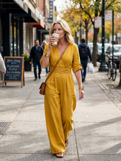 Wrap Wide Leg Jumpsuit